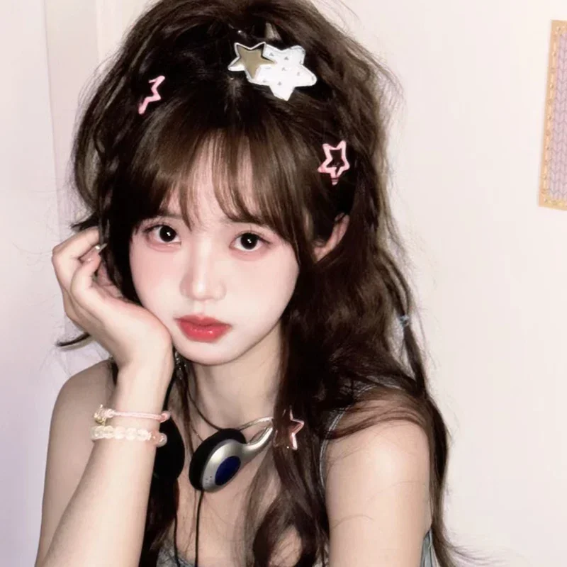 10/20 Stück Bunte Kawaii Stern Haarspangen Y2K Süße Mädchen BB Solid Star Haarspangen Metall Snap Clip Kopfschmuck Haarschmuck Geschenke
