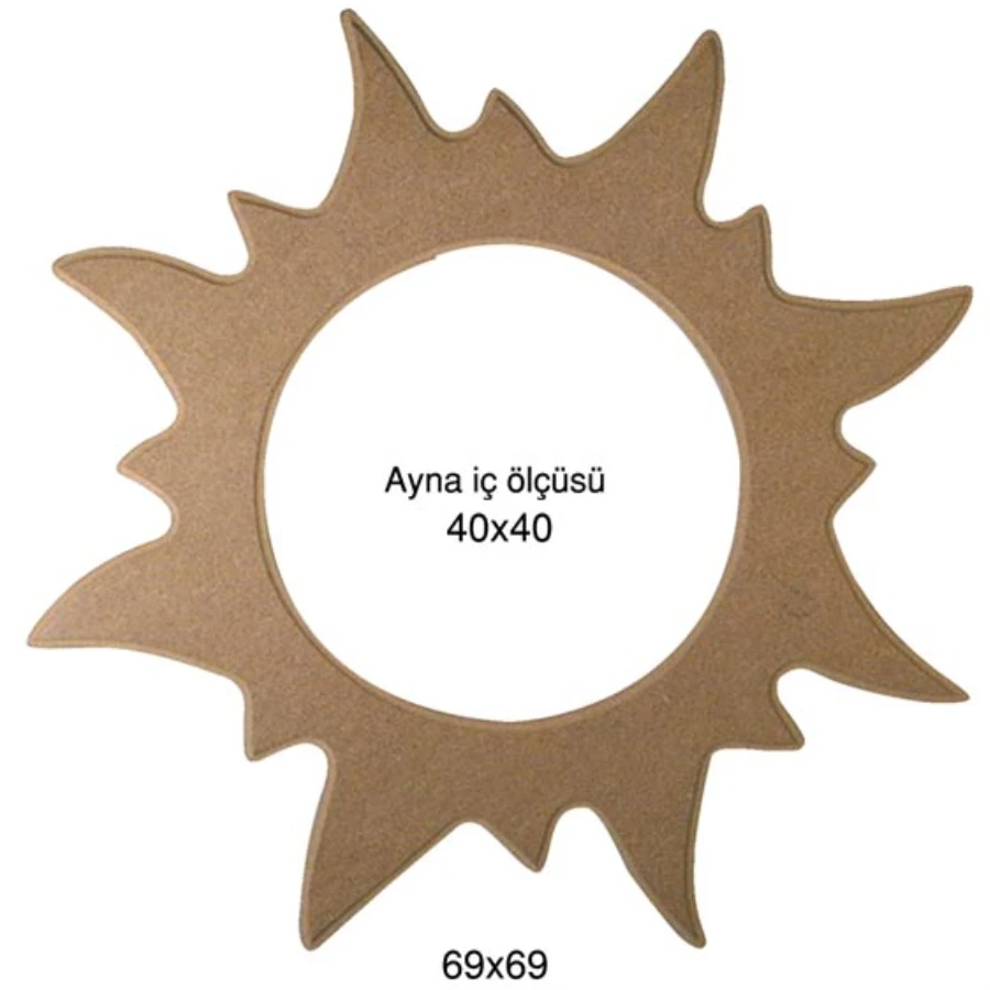 AY133 solar mirror, unpainted raw wood frame