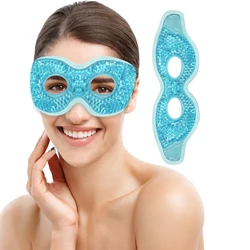 Ice Eye Mask Reusable Ice Pack for Eyes,Hot Cold Compress Gel Bead Cooling Eye Mask with Eye Hole,Perfect Gift For Birthday/Chri