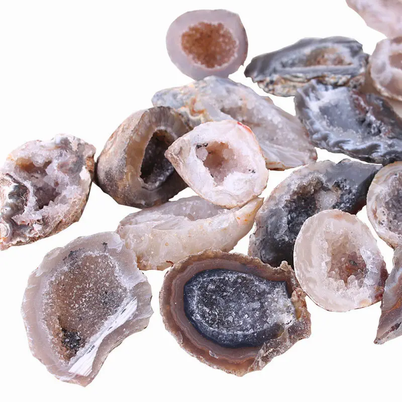 Natural Raw Stones Slice Natural Crystals Halves Healing Grade Beads for Jewelry Making  Gifts for Women Geodes Collection