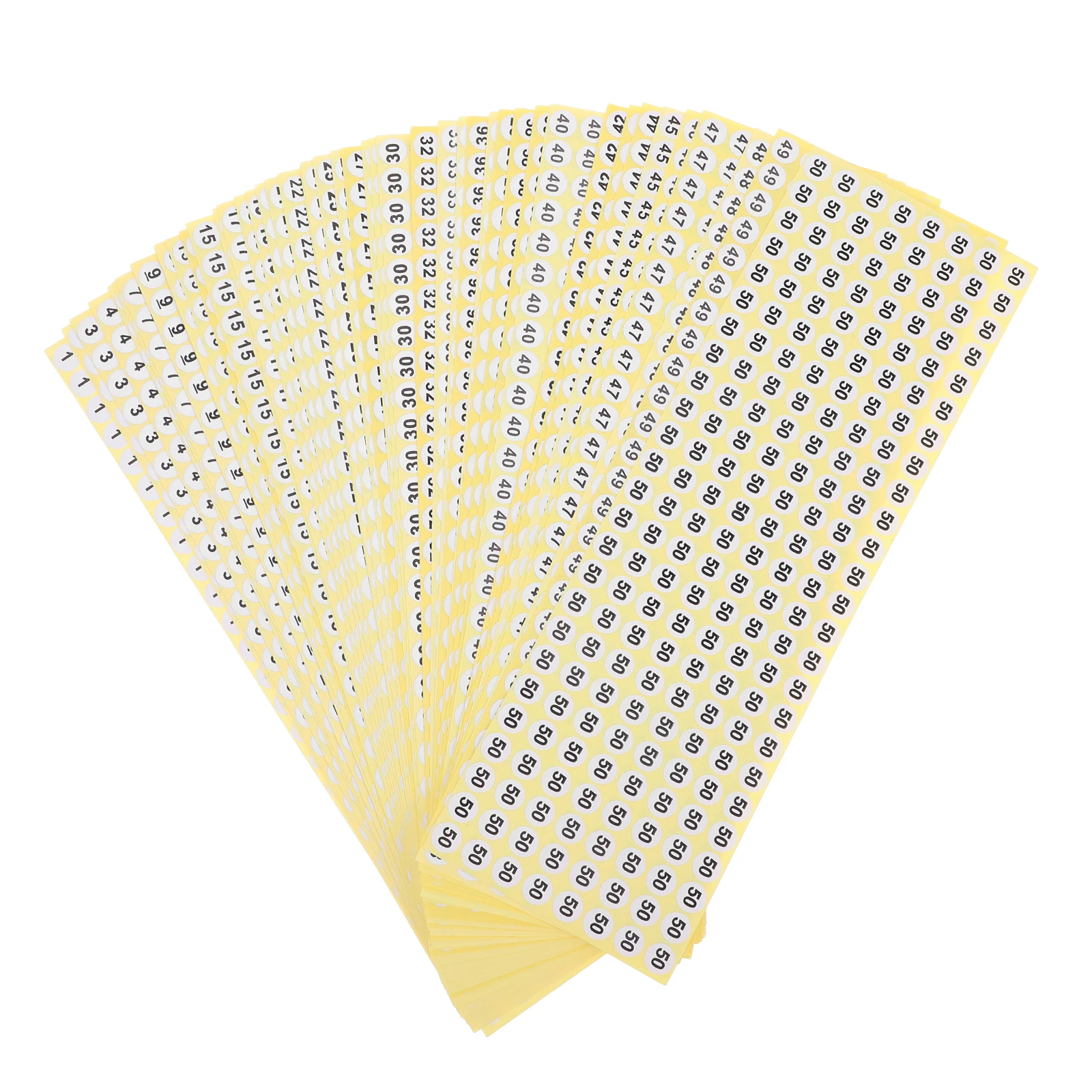 50 Sheets Stickers Removable Number Labels Classification Labels Round Digital Paper Planner Numbers Marking Tags