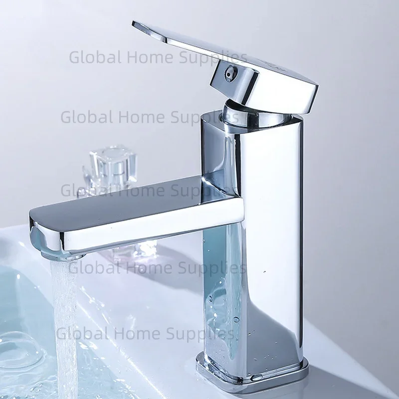 Bathroom Water Hot and Cold Faucet Single Handel Single Hole Deck Mounted Plastic Washbasin Bathtub Faucet G1/2