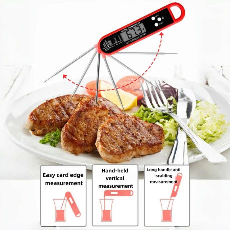 

Digital Meat Thermometer for Cooking, BBQ, Oven - Probe for Food, Liquid, Oil, Milk - Temperature Sensor Meter with Thermocouple