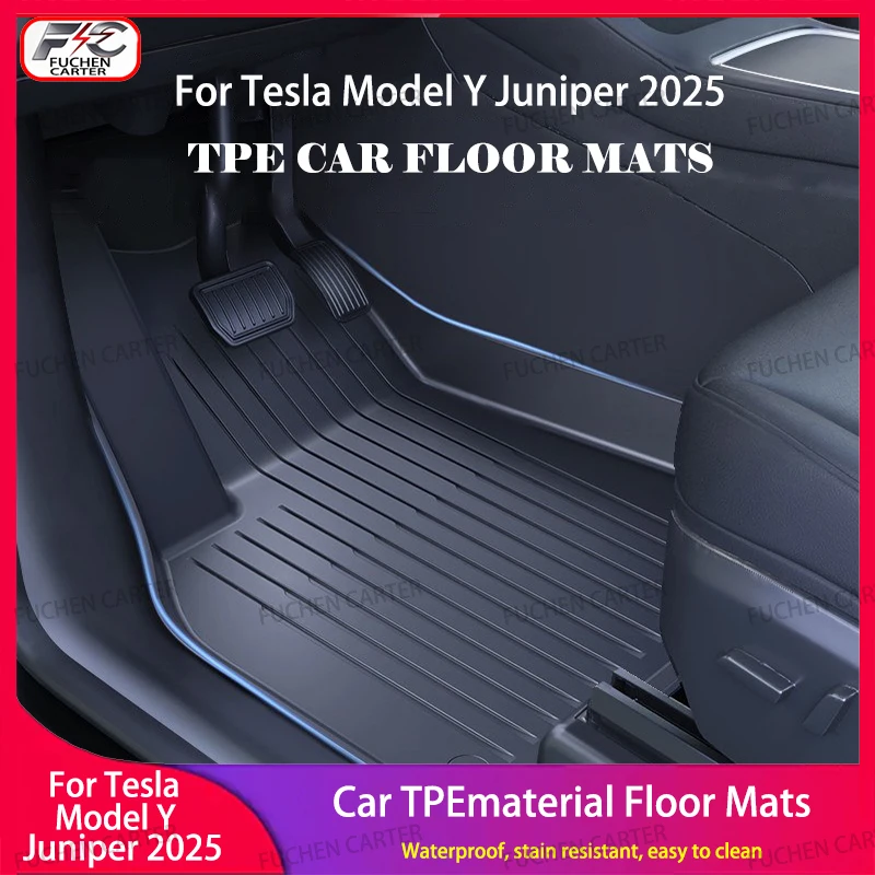 

Car Floor Mats for Tesla NEW Model Y Juniper 2025+ Car Four Seasons Waterproof Non-slip Floor Mat TPE Special Car Accessories