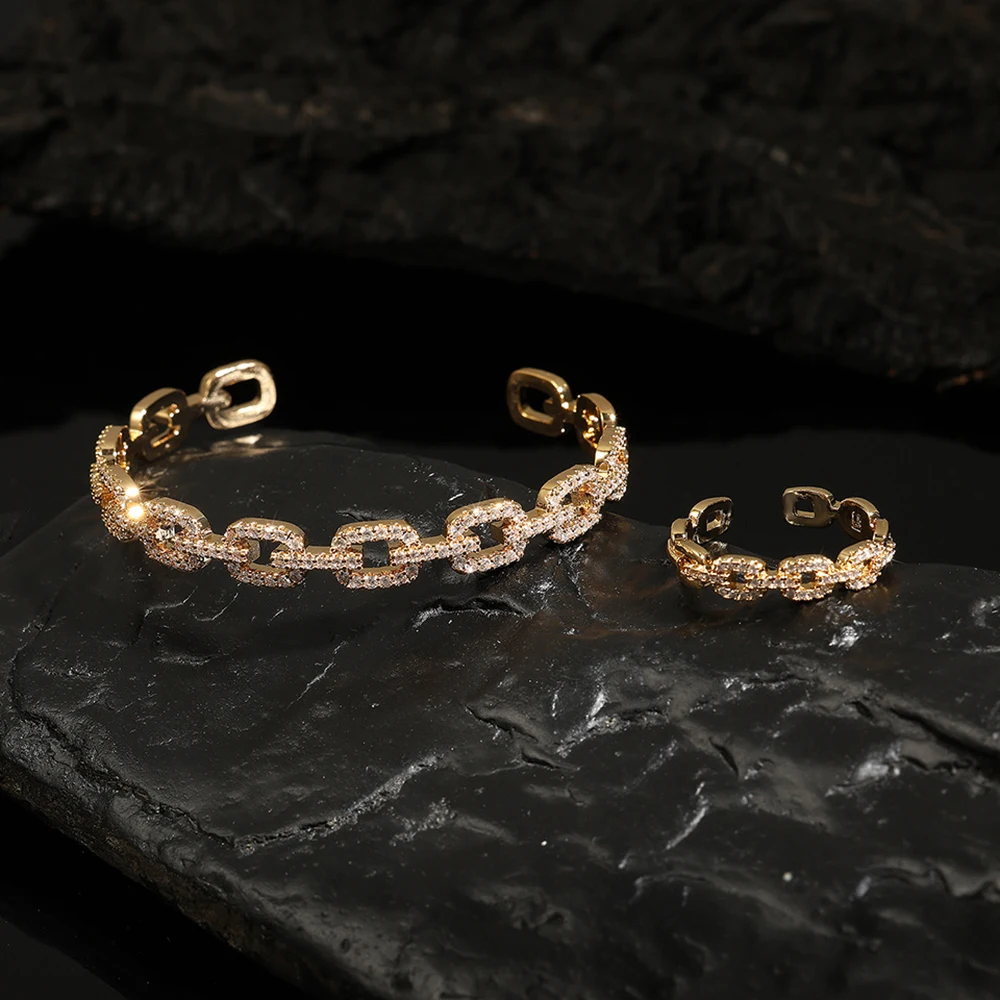 

Explosive Versatile 2 Piece Jewellery Set Daily Ladies Adjustable Ring and Bracelet Event Prom Holiday Wedding Dinner Gift M-410