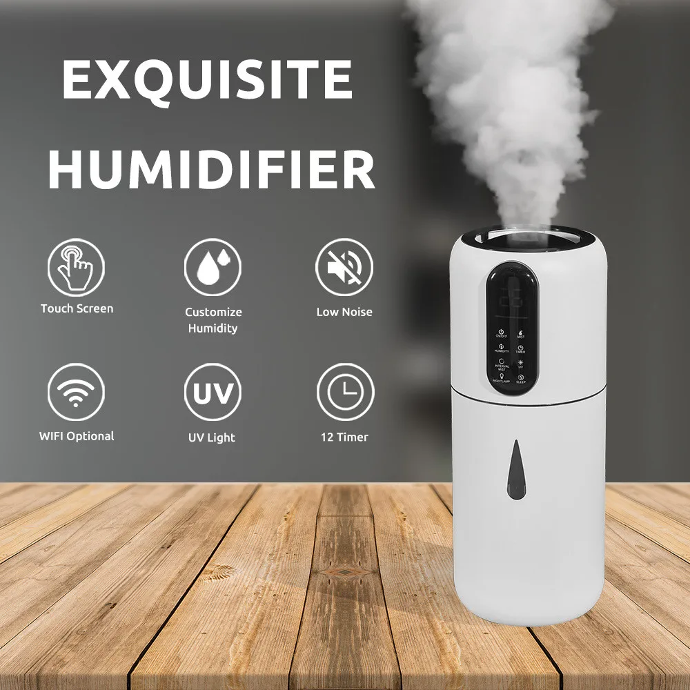 New 4L Large-Capacity Household Humidifier Desktop Pumping Intelligent Ultrasonic Air Atomizer White Bedroom Home Living Room