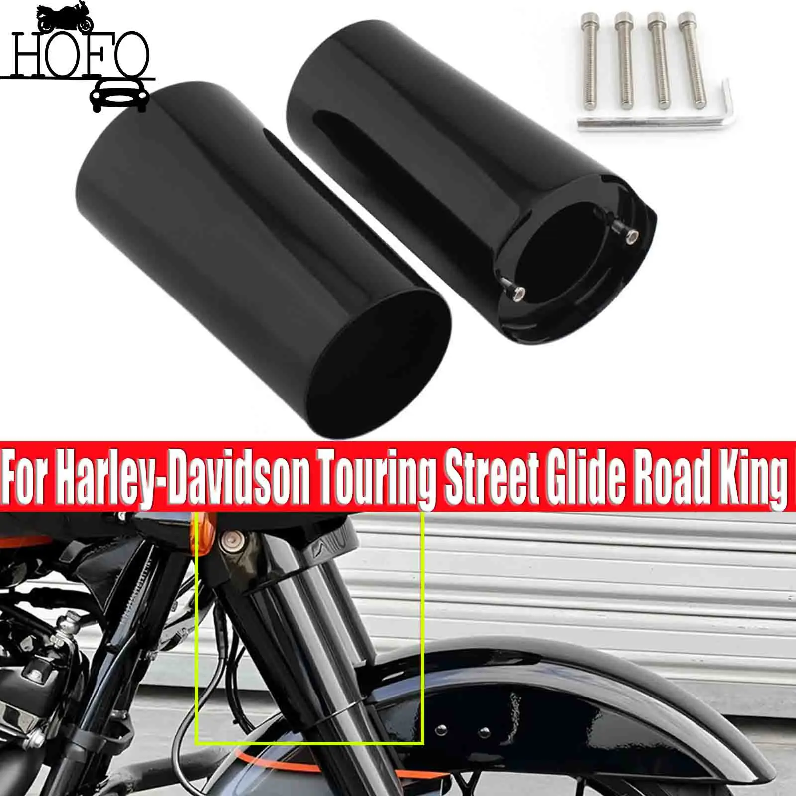 

Front Fork Boot Slider Cover For Harley-Davidson Touring Street Glide Road King Fat Boy 2014-2025