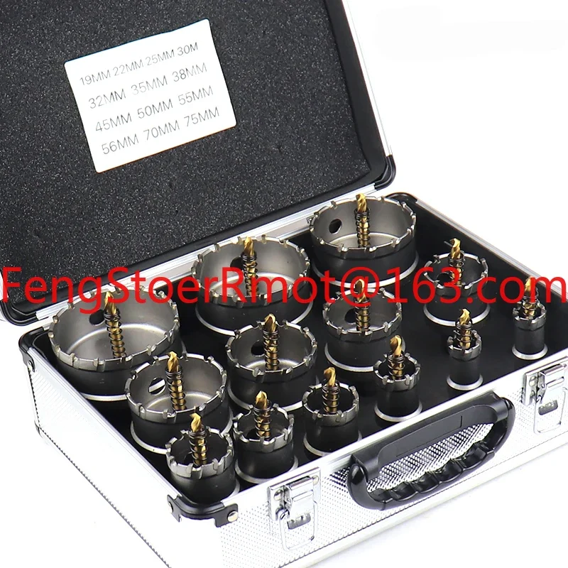 16pcs TCT Hole Saw Kit Stainless Steel Carbide Tip Metal Drill Bit Hole Saw Set 25mm Cutting Depth in Aluminum Box