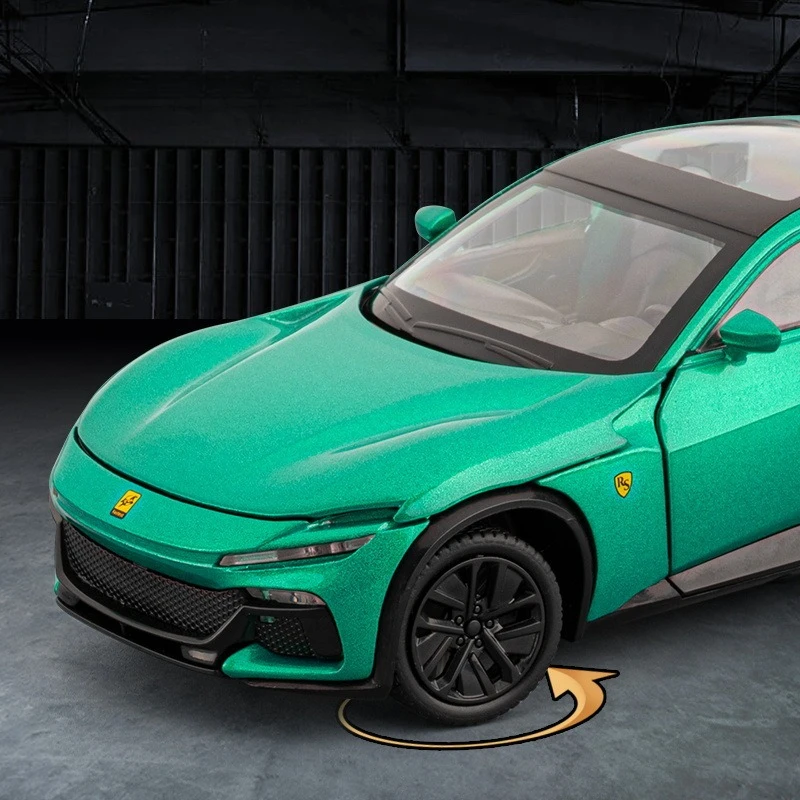 1:32 Purosangue FUV محاكاة سبيكة سيارة فاخرة نموذج ثابت الديكور الصوت ضوء سيارة رياضية لعبة طفل هدية #3