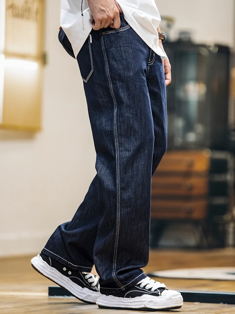 Men's Rigid Straight Leg Jeans Lightweight Casual Loose Fit Anti-Fade Summer New Style Lenzing Lyocell Fabric Cotton Blend