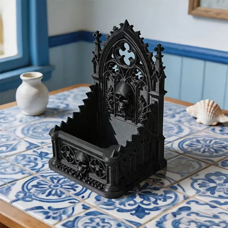 Dunkle 3D-gedruckte High-End Desktop-Aufbewahrungsfiguren für die Dekoration – Gotische Heimdekoration für Schreibtisch und Zuhause – Detail 1