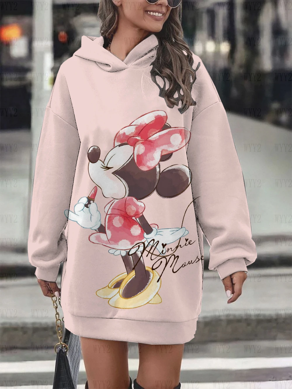 New Mickey Mouse Minnie Hoodie Dress Sweater Fashion Disney Dress Sweatshirt Dress 3d Allover Printing Women Hoodie