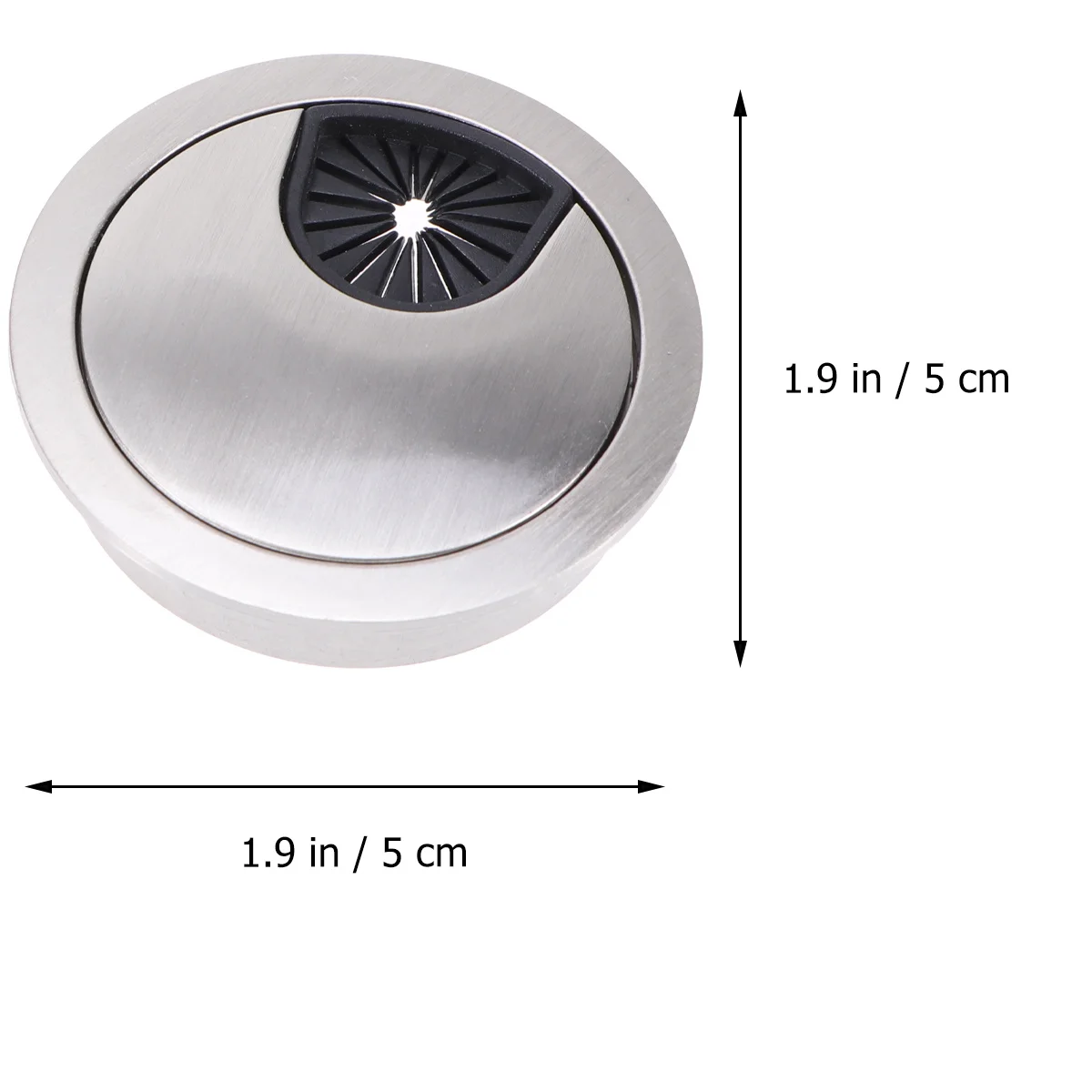 

2pcs Round Wiring Hole Cover Zinc Alloy Cable Grommet For Computer Desk 50Mm Silver Corrosion Resistant Soft Plastic Protection
