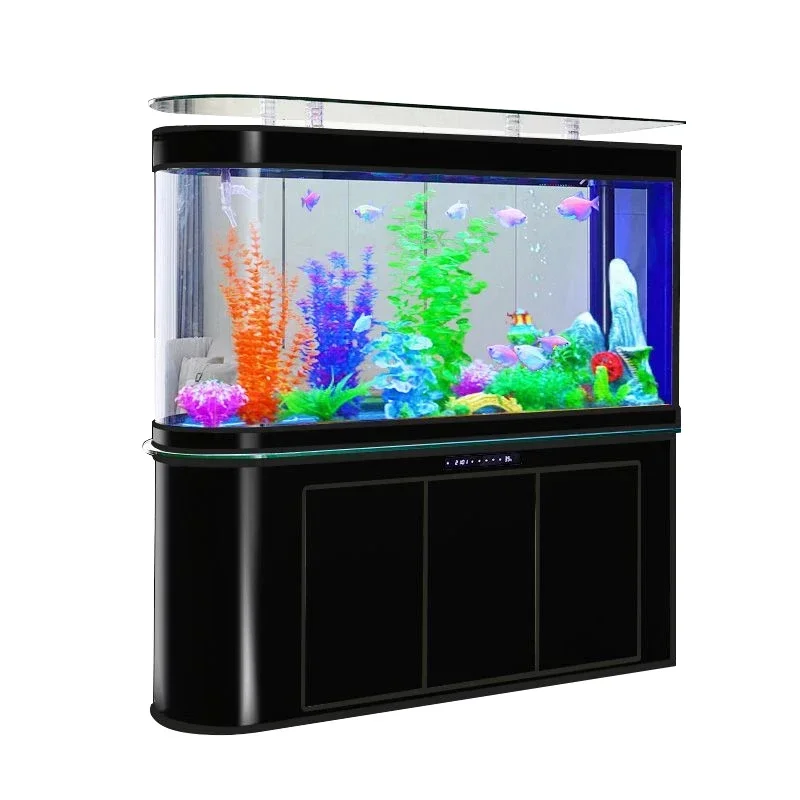 

Bullet head fish tank, living room, floor to ceiling glass, ecological, no change water, household silent aquarium
