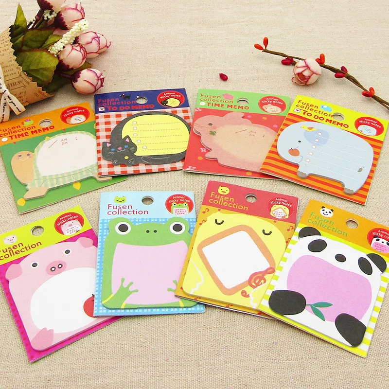 Cute Sticky Notes Forest Animal Family Series Marker Sticky Notes Memo Pad Bookmark Point Paper Sticker School Office Supplies