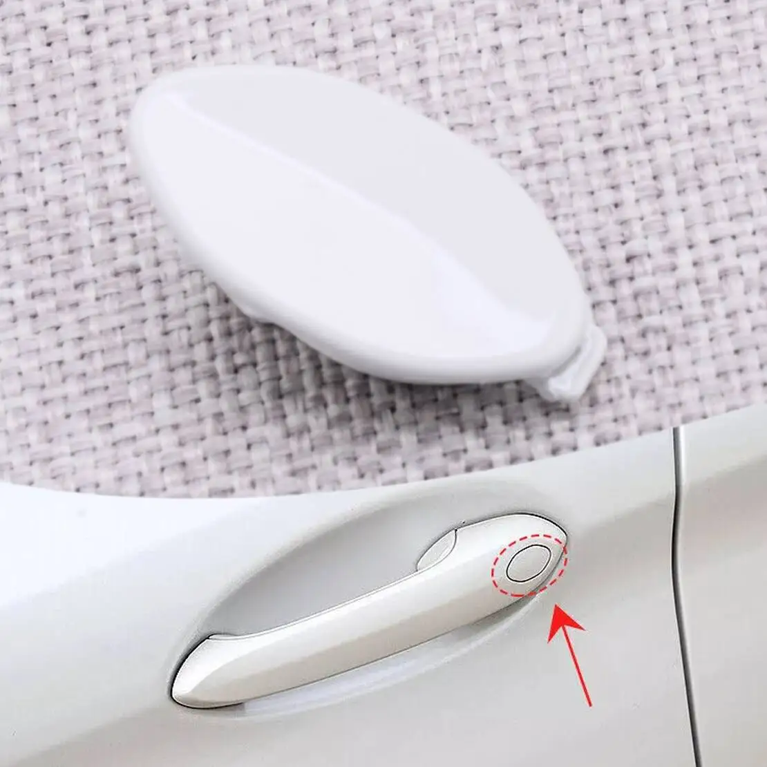 51217489341 Pure White ABS Car Door Handle Key Hole Cover Cap Fit for BMW 3 5 Series X3 X4 X5 X6 X7 2019 2020 2021 2022 2023