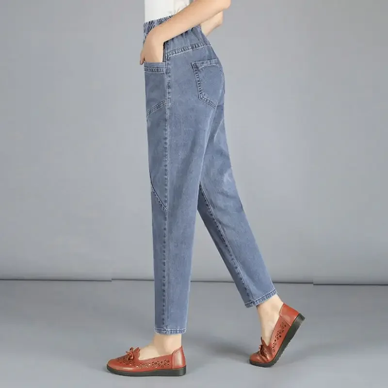 

2025 Fashion High Waist Shot Denim Pants for Women Xxl Clothes Office Baggy Womens Harem Jeans Gyaru Streetwear Z A Emo Trousers