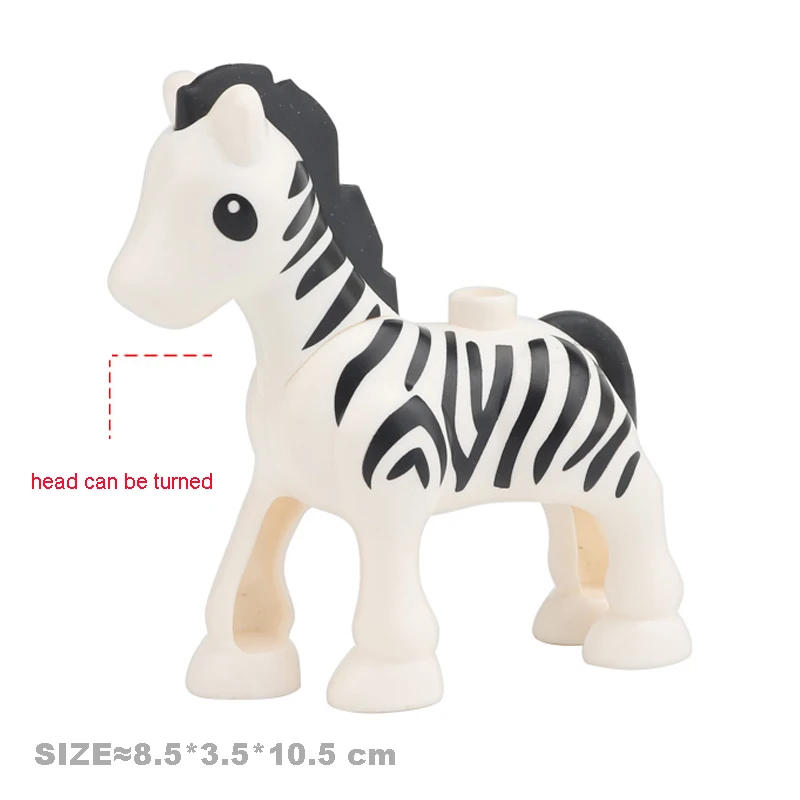 Stili multipli Blocchi di costruzione di grandi dimensioni Animali Accessori Figure Fattoria Maiale Mucca Zoo Mattoni Educazione Assemblare Giocattoli per bambini