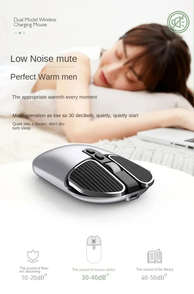 Souris sans fil rechargeable silencieuse pour macbook et pc_voghion.com