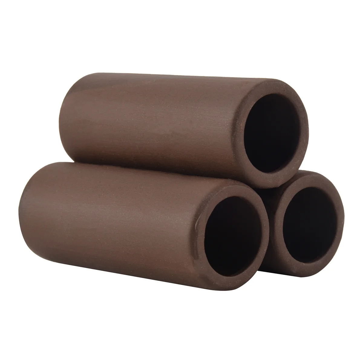 3 Pcs Brown Ceramic Shelters - Shrimp Habitat, Breeding Tube, Cave