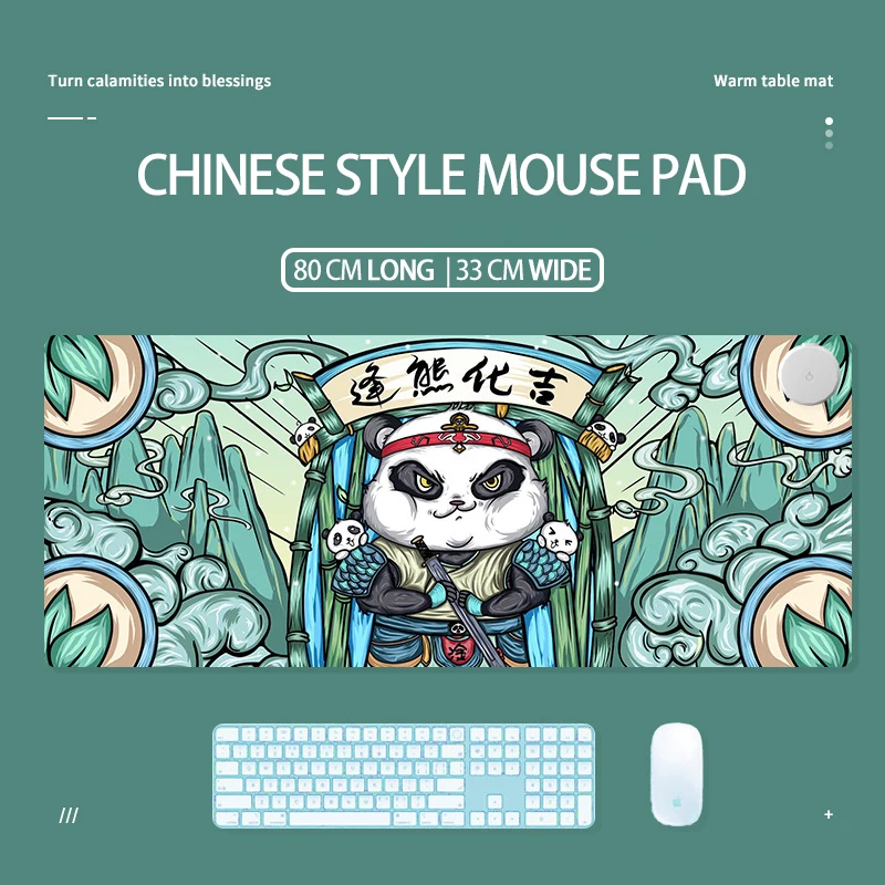 Chinese Winter Style Large Size Cartoon Mouse Pad , 77w Table Warming Mat Mouse Pad 800 * 330 * 2 Mm For Home Office Use