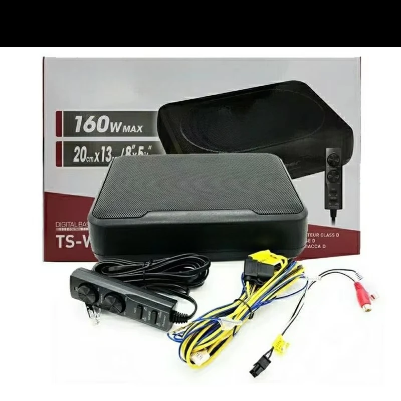 TS-WX130DA 8 Inch Ultra-Thin Car Subwoofer, Active Under Seat 12V with Amplifier