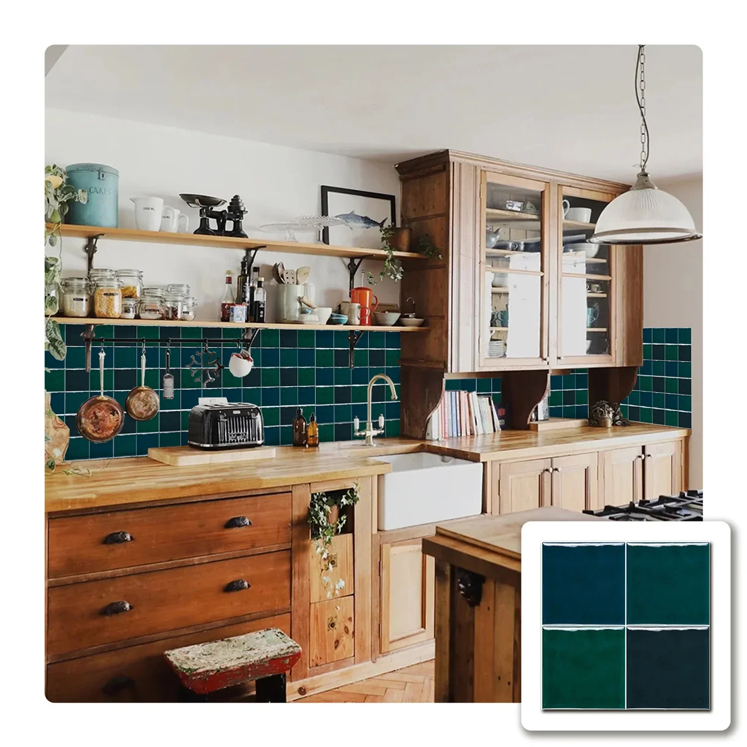 

10Pcs Self Adhesive European Solid Color Square Tile Wallpaper Waterproof Oil Proof Wall Decal for Kitchen Bathroom Home Decor
