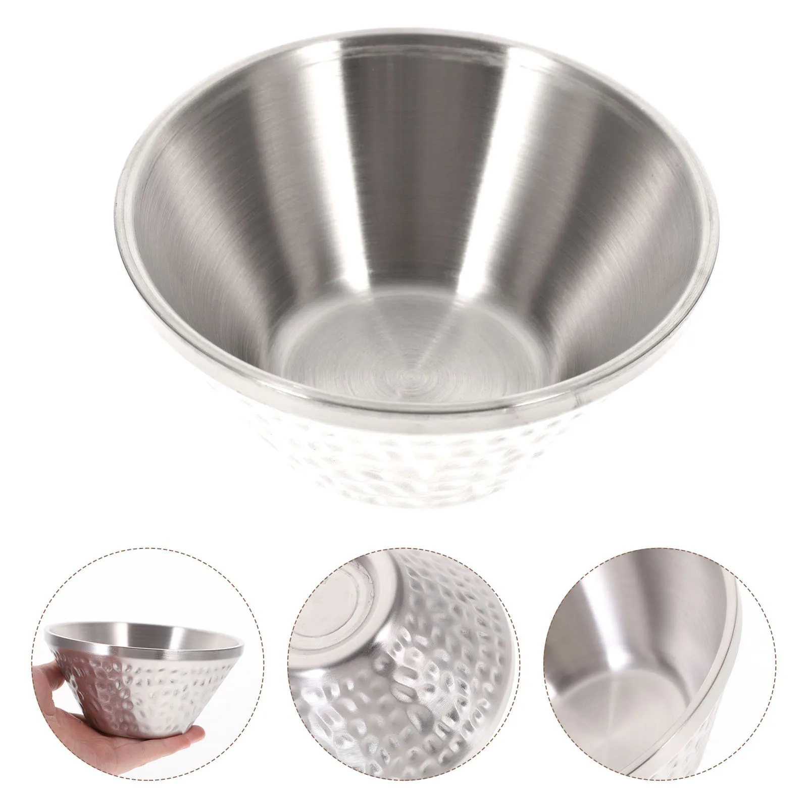 

1pcs Stainless Steel Salad Bowl 20Oz Fruit Dessert Soup Noodle Ramen Rice Serving Bowl Kitchen Tableware Multi-Use Food