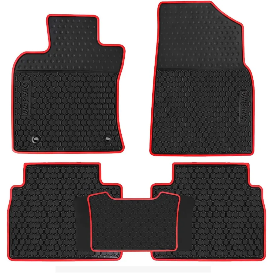 

Car Floor Mats Custom Fit for Camry 8th Generation 20182024 Rubber Black Red AllWeather Season Protection Heavy Duty Odorless