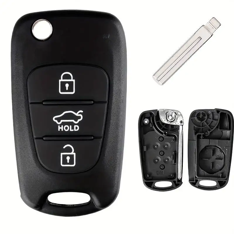 

Remote Key Shell Case Cover Fob For Hyundai I20 I30 IX20 IX35 Kia Picanto Sportage Sorento 3 Button Flip Folding Car Accessories