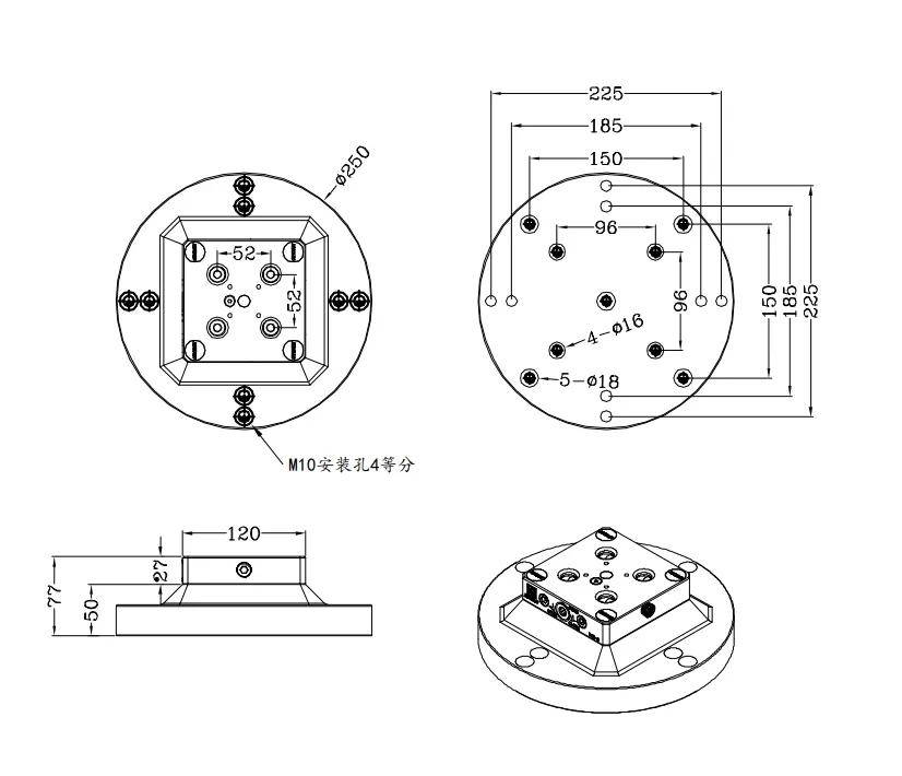 Numerical control New store Click to enlarge five-axis machining D250-L50-D52 zero quick change system