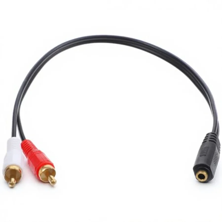 RCA to 1/4 Female, RCA to 1/4 Adapter Cable, 6.35mm Headphone Jack Female for Headphones, Audio, Subwoofer, Guitar, Piano, Tabl