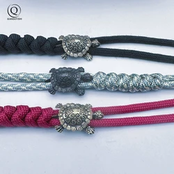 Copper Longevity Sea turtle Knife Beads Woven Paracord Lanyard Pendant Jewelry Lucky DIY EDC Tool Charms Accessories