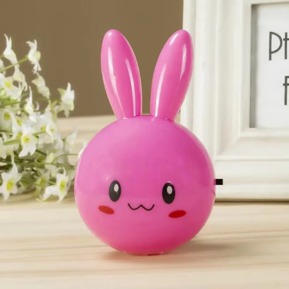 Cartoon Rabbit LED Night Light AC110-220V Switch Wall Night Lamp with US Plug Gifts for Kid/Baby/Children Bedroom Bedside Lamp