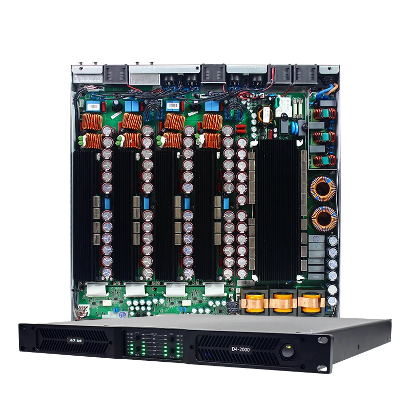 

D4-2000 Digital 4 Channel 2 Ohm Stabel Work High Power Class D Amplifier 2000w