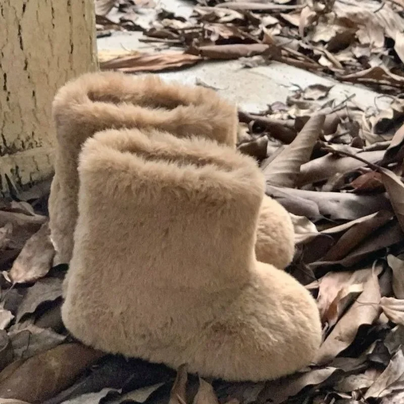 

Новинка зимы 2024, детская обувь, модные ботильоны, замшевые теплые ботинки, уличная хлопковая обувь с круглым носком и капюшоном для девочек