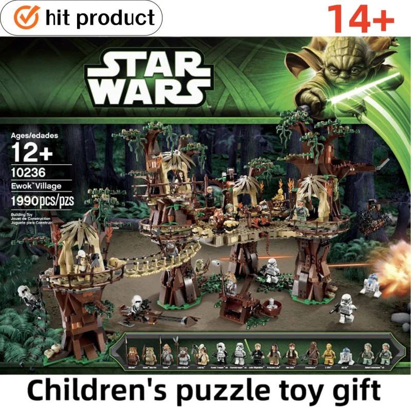 1990 piezas de juguetes de bloques de construcción Ewok Bear Village en stock, compatibles con 10236 regalos de Navidad y cumpleaños