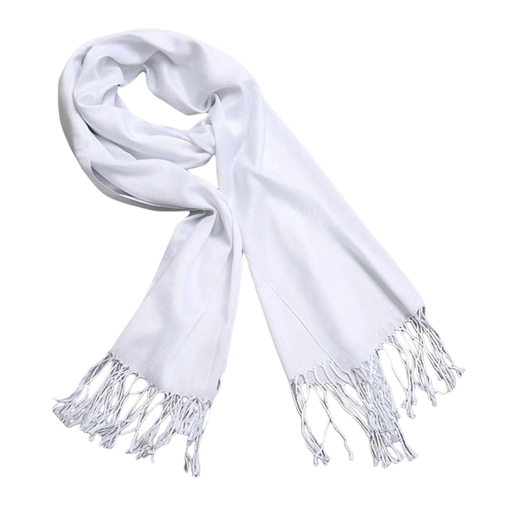 White Tassel Scarf Winter Unisex Cotton DIY Tie-dye Soft Scarves Decorative Cold Weather Neck Crafting Handicraft