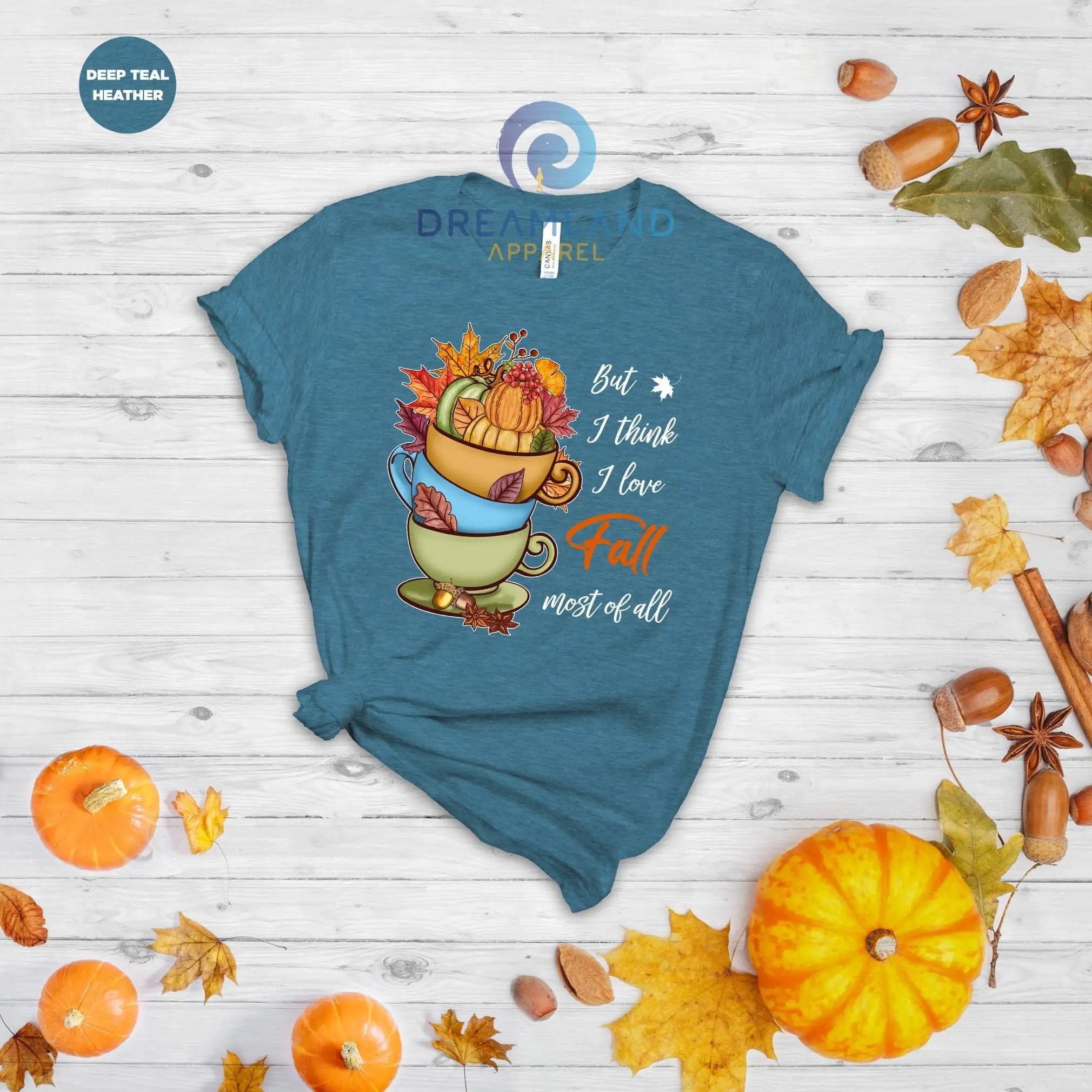 Ik hou van de meeste vallen van alle T-shirts Halloween SweaT Bladeren Bloemen Pompoen Herfst Natuurliefhebber