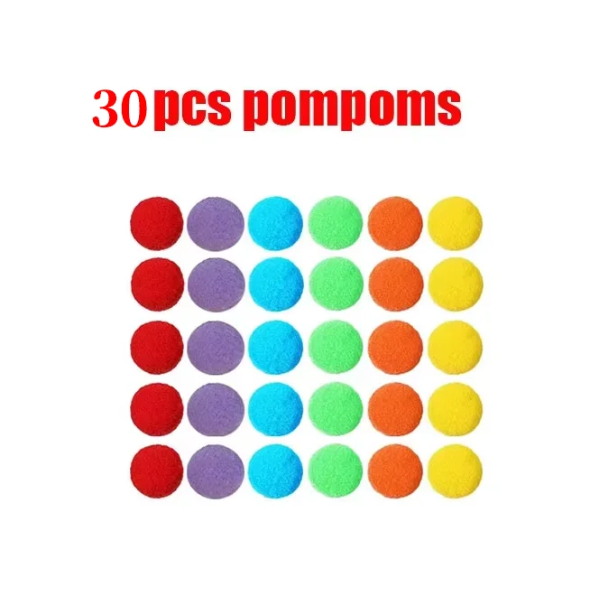 30-68PCS Kinderen Sorteren Tellen Speelgoed Regenboog Kleur Classificatie Kommen met Pincet Fijne Motorische Training Educatief Spel Geschenken