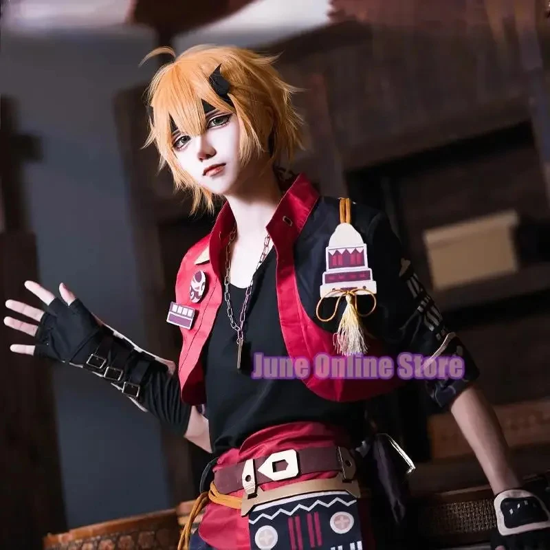 Disfraz completo de cosplay de Thoma de Genshin Impact 2026, trajes de anime de lujo, peluca, para fiesta, conjuntos de Thoma de Genshin, talla P3CEV