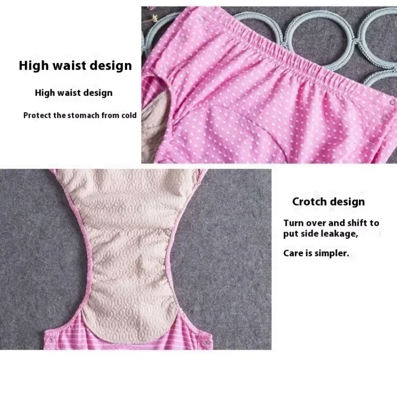 Bedridden Elderly Cotton Diaper Underwear Washable Adult Diaper Panties Leak-proof Waterproof Adjustable Absorptive Pants Women