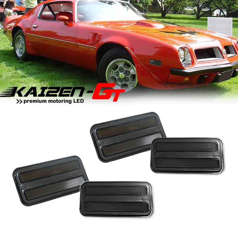 Smoked Lens Car Front / Rear Bumper Side Marker Light Housing Shells For 1970-1981 Pontiac Firebird / Trans, No Bulb / Socket