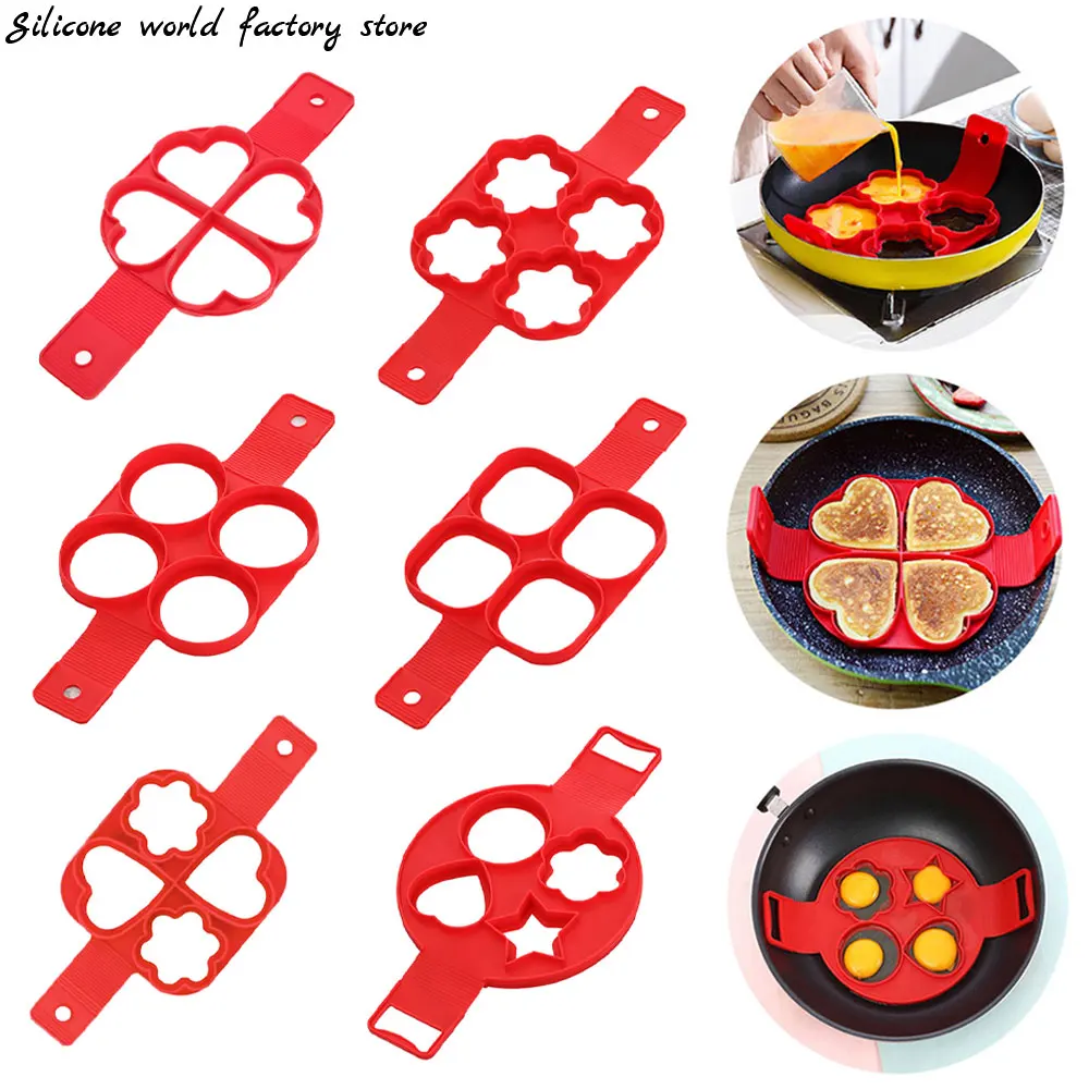 

Silicone world Egg Pancake Ring Nonstick Pancake Maker Mold Silicone Egg Cooker silicone omelette Moulds for Baking Accessories