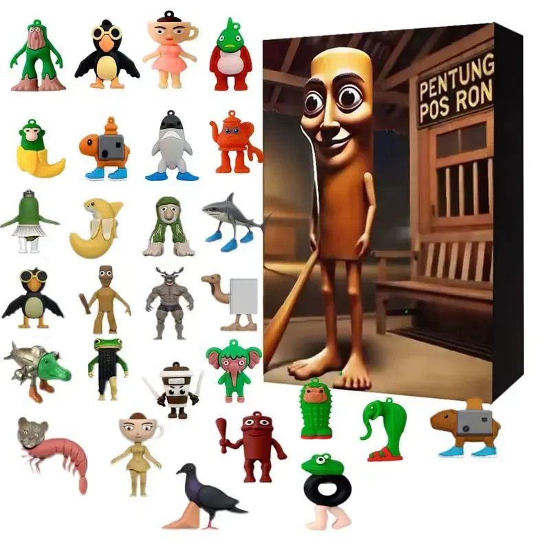 2025 * calendrier de l'avent de noël 24 pièces Tung Tung Sahur Tralalero Tralala Brainrot italien calendrier de compte à rebours cadeaux 24 jours