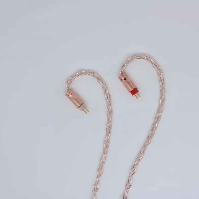 طلاء XINHS-على سلك HIFI نحاسي كريستالي واحد ، 8 نواة ، مطلي ، MMCX ، فضي ، 2 دبوس ، مناسب لـ tinifi ، T3 Plus IEM