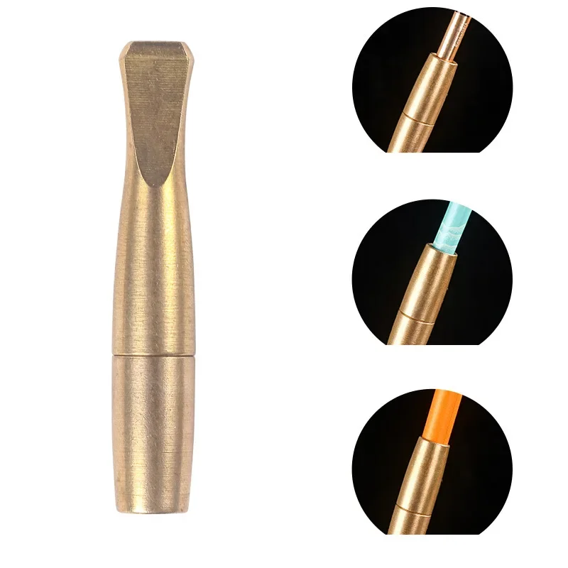 Portable Copper Filter Holder, Brass Thick Medium Fine Three-way Use, Reusable Detachable Filter Mouthpieces Gift for Boyfriends