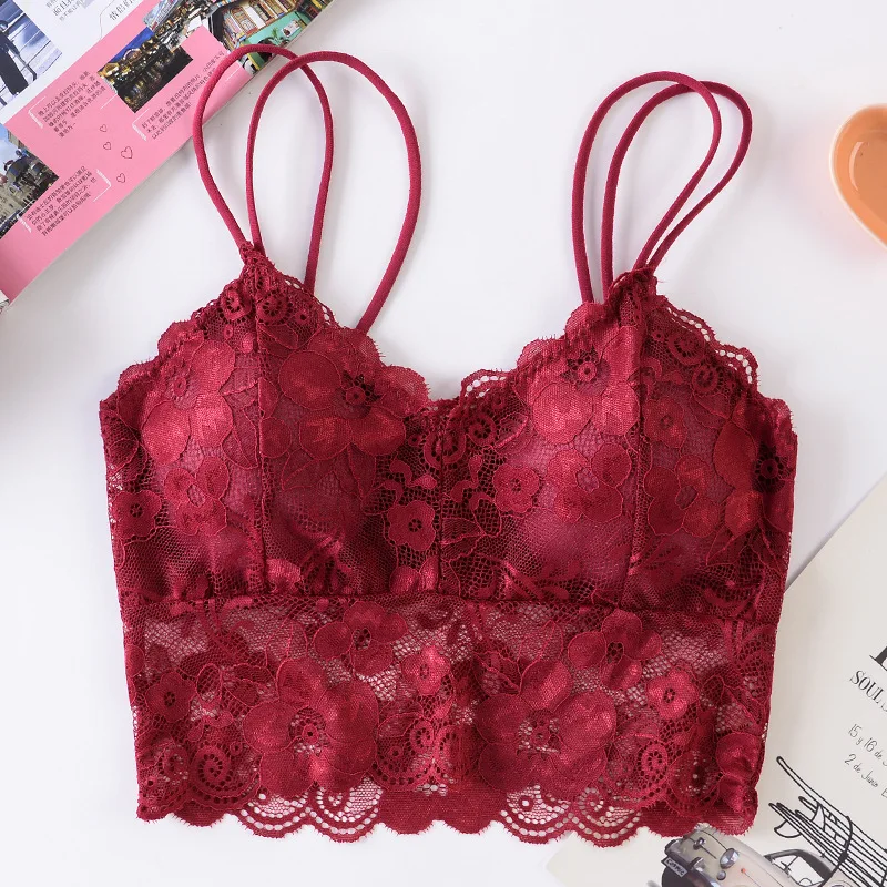 2024 Elastic Joint Bralette Sexy Lingerie Bra Top Clothes Making Wirefree Intimate Female Free Size Bra Red Black White