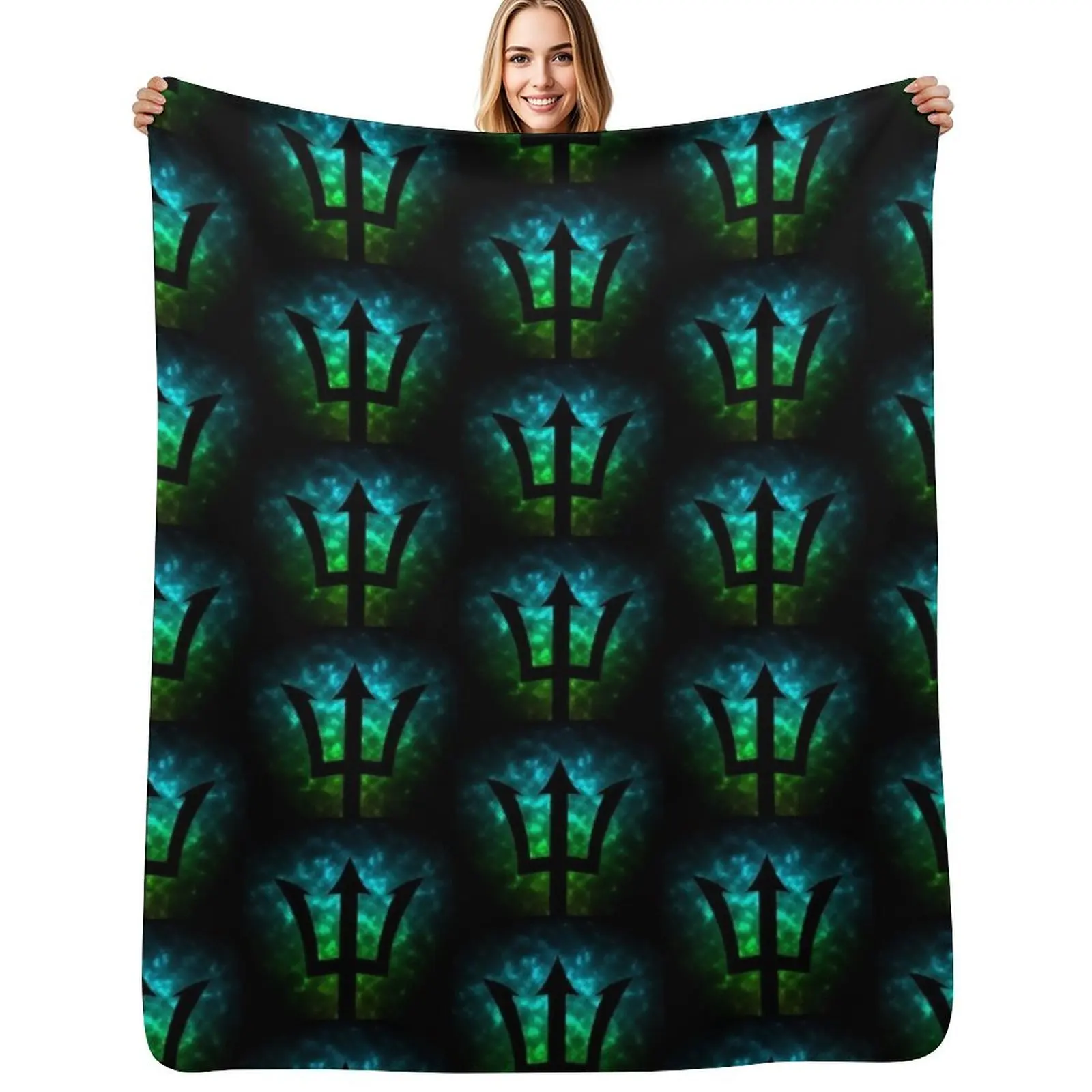 Trident / Poseidon / Percy Jackson Throw Blanket Cozy Napping Blanket Gift for Mom Dad