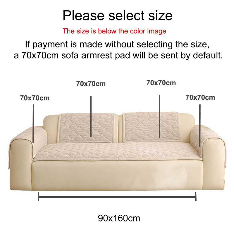 6Colors Corduroy Sofa Cushion Thick Slipcover Warm Non Slip Sofa Pad Quilted Grid Couch Mat for Livingroom Home Decor